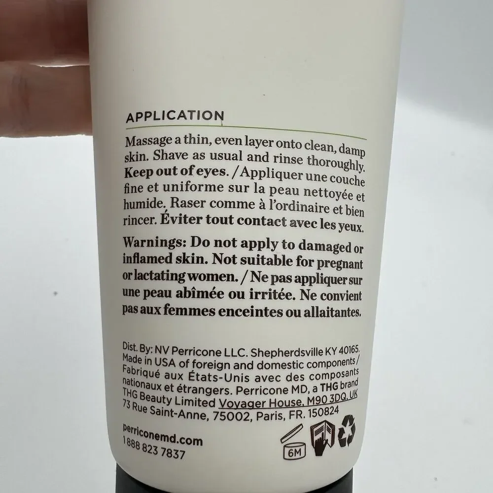 Perricone MD Ultra-Smooth Clean Shave Cream Hypoallergenic Sensitive 6 oz